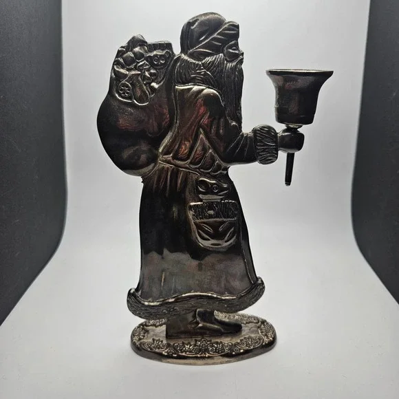 Vintage Santa Claus Metal Candle Holder Figurine Removable Cup Made in China - Picture 1 of 8